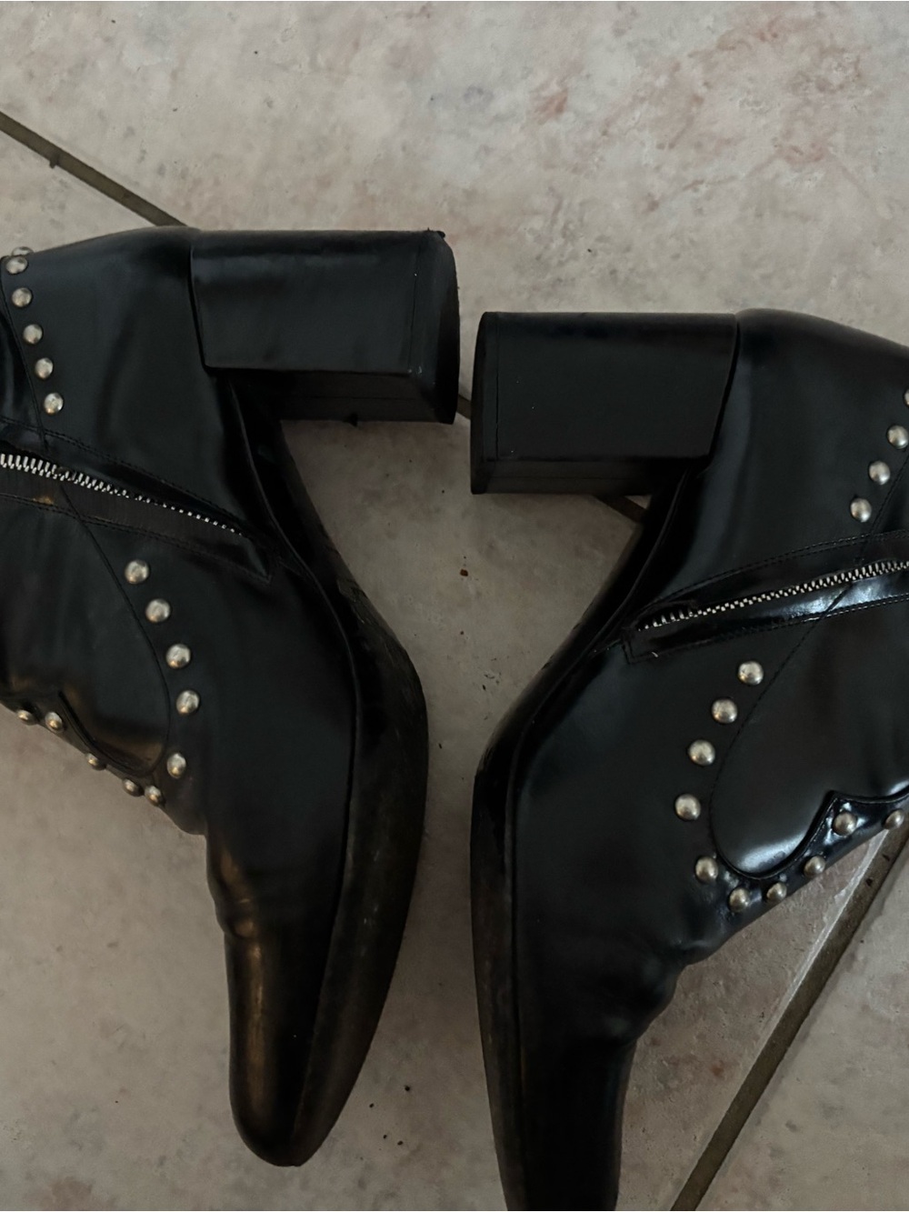 Saint Laurent dress shoes Lucas cowboy boots ysl Camperos stud ankle heels - Picture 3 of 8